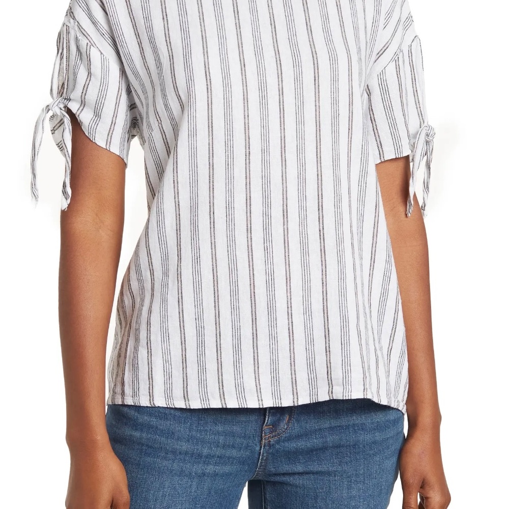 Ellen Tracy Tie Sleeve Top Sz L  NWT